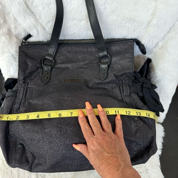 JUICY COUTURE Y2K Black Glitter Tote Shoulder Bag - Picture 11 of 11